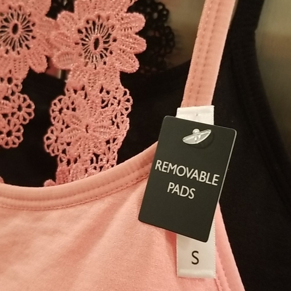 💕LAURA ASHLEY💕 Lace Back Bralettes (2 Pack) Pink & Black Small S NWT - Picture 8 of 12